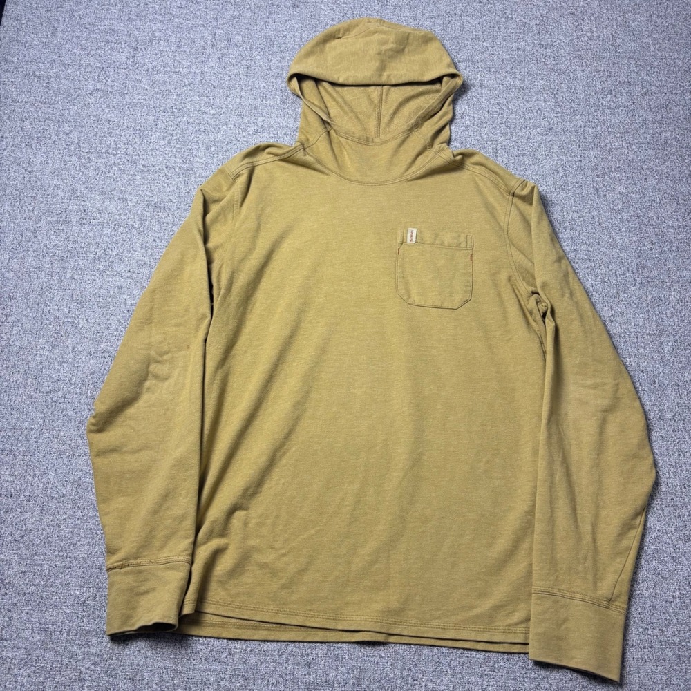 Simms Hoodie Shirt Men XL Henry's Fork Gold Mustard Long Sleeve Pocket